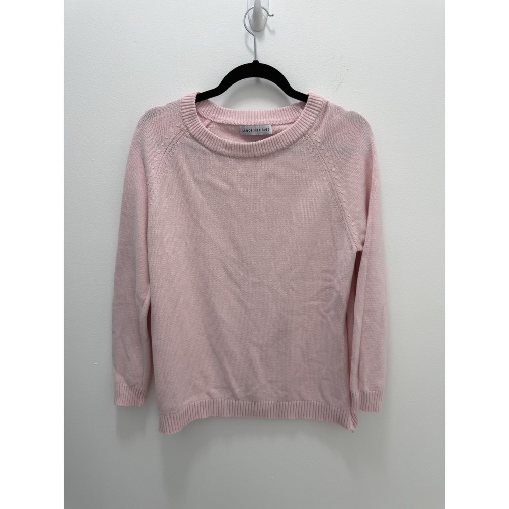 LEGOE Heritage Maternity Pink 100% Cotton Knit Sweater Size 1 Side Zip Crew